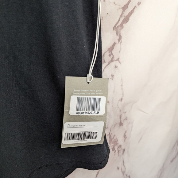 Everlane Tank Top Womens Large Black The Re Cotton Racerback Sleeveless Scoop - Picture 7 of 11